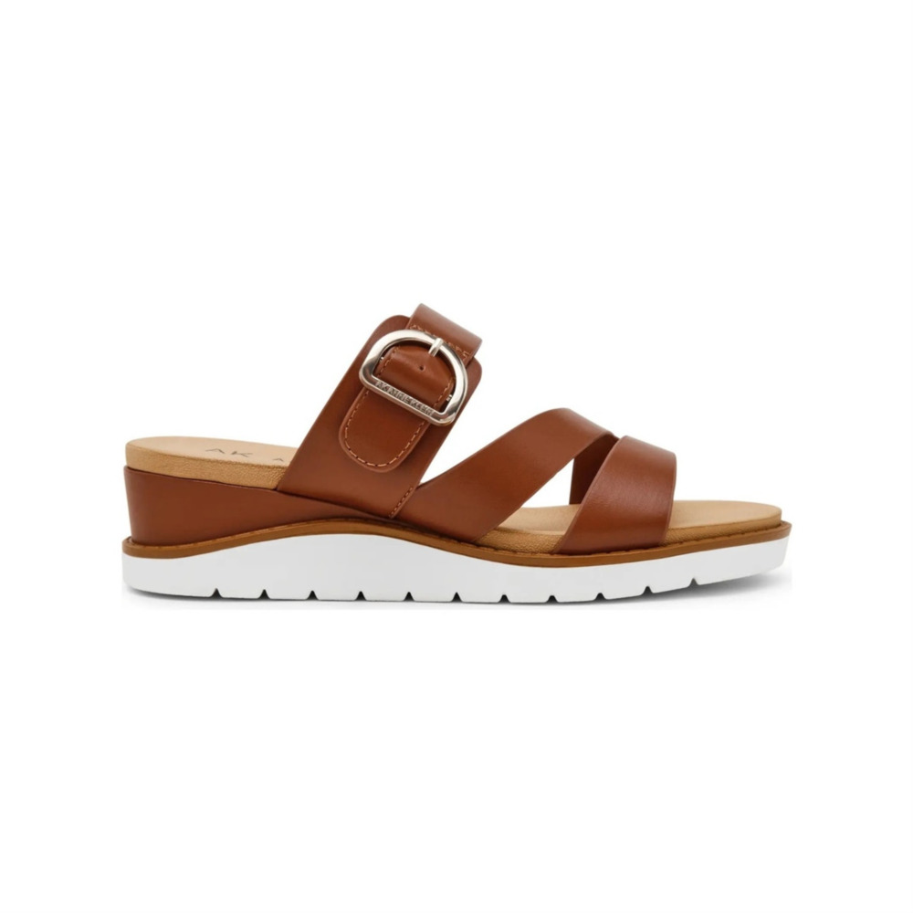 Anne Klein Women's Lalasa Slide Wedge‎ Sandals Cognac Size 9